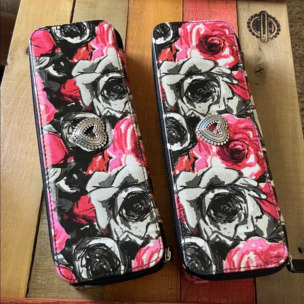 Two Brighton Madison Rose Zippered Compartment Jewelry Case.